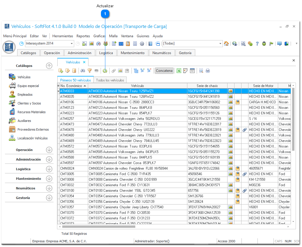 Actualización de Pantallas