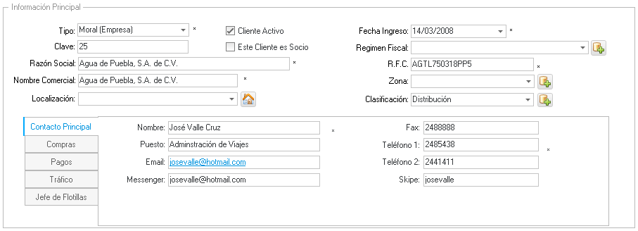 1. Información Principal