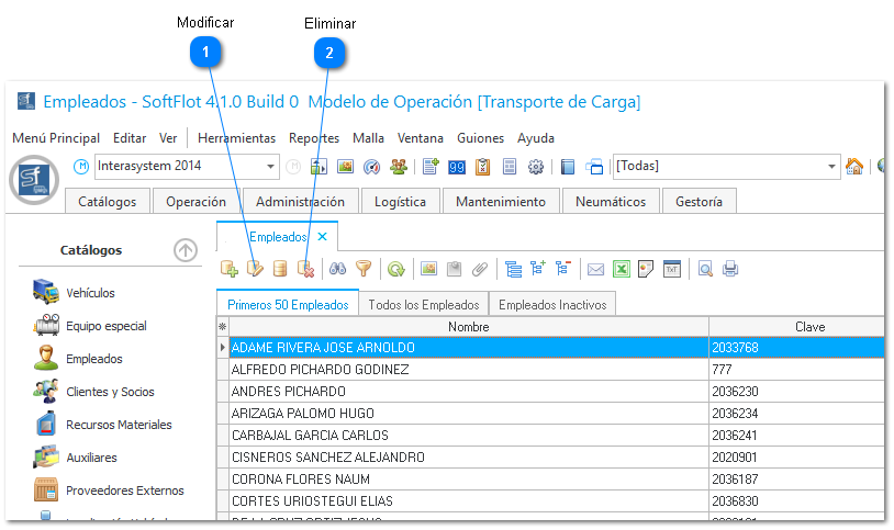 Modificar \ Eliminar Empleados