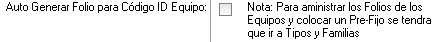 1. Auto Generar Folio para código ID Equipo