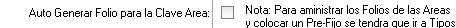 3. Auto Generar Folio para la Clave Area